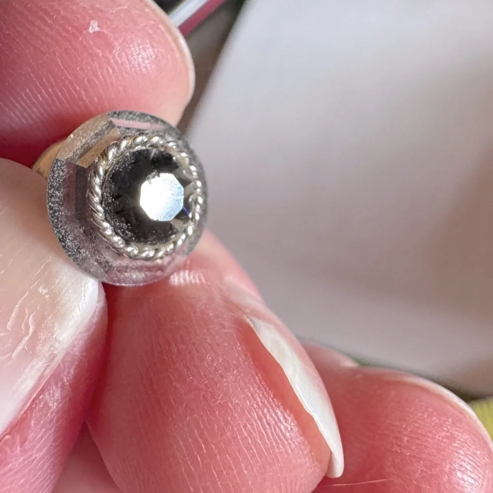 Black Onyx small chip tie tack See Pics